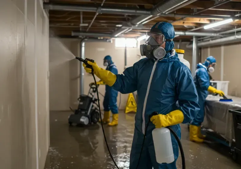 Basement Sanitization and Antimicrobial Treatment process in Weirton Heights, WV