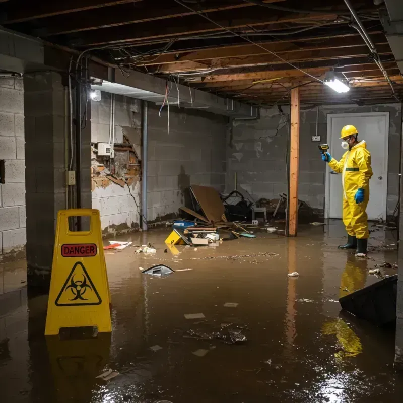 Flooded Basement Electrical Hazard in Weirton Heights, WV Property