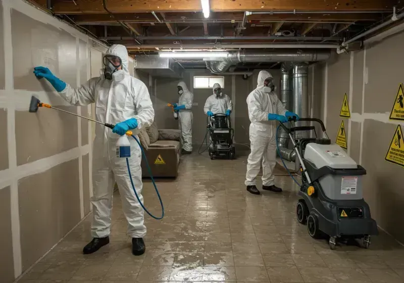 Basement Moisture Removal and Structural Drying process in Weirton Heights, WV